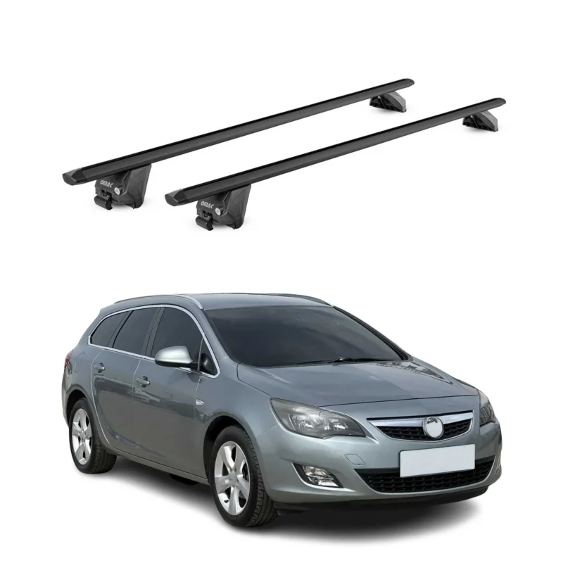 Dachträger für Opel Astra H Kombi 2007-2010 FL 100kg Aluminium Schwarz 2 tlg ABE