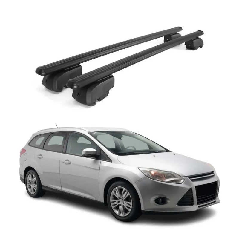 Dachträger Gepäckträger für Ford Focus MK3 Turnier 2011-2021 ABE Schwarz 2x