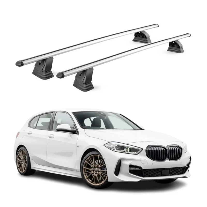 Alu Dachträger für BMW 1er F40 2019-2024 TÜV T-Nut Abschließbar 2tlg Silber