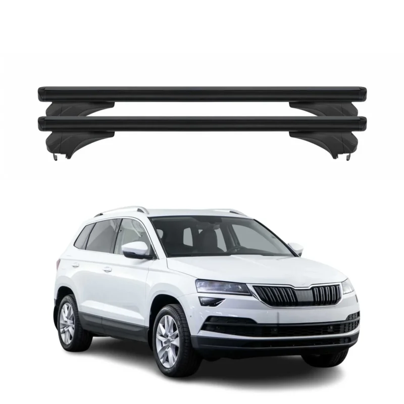 Menabo Dachträger Grundtäger für Skoda Karoq 2017-2026 Aluminium Schwarz 2 tlg