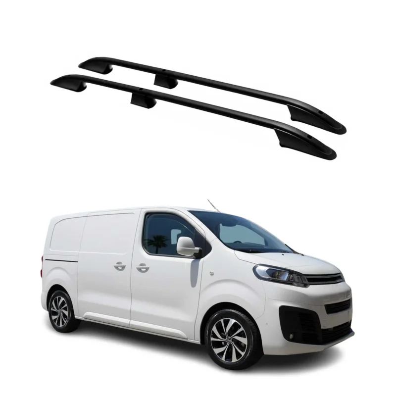 Dachreling Dachgepäckträger für Citroen Jumpy 2016-2026 Kurzer L1 Alu Schwarz