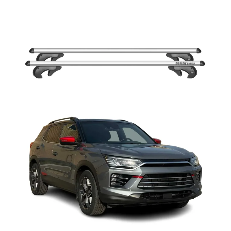 Menabo Dachträger Grundtäger für Ssangyong Korando 2019-2026 90kg Alu Silber 2x
