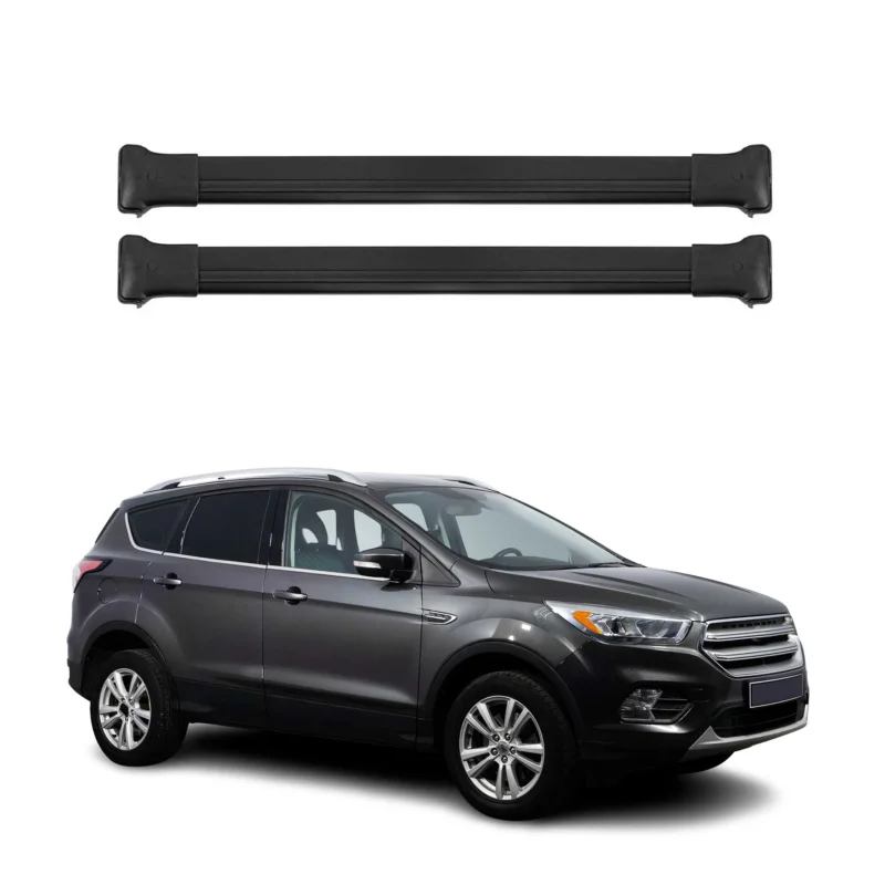 Dachträger Grundtäger für Ford Kuga II 2012-2019 75kg Aluminium Schwarz 2 tlg
