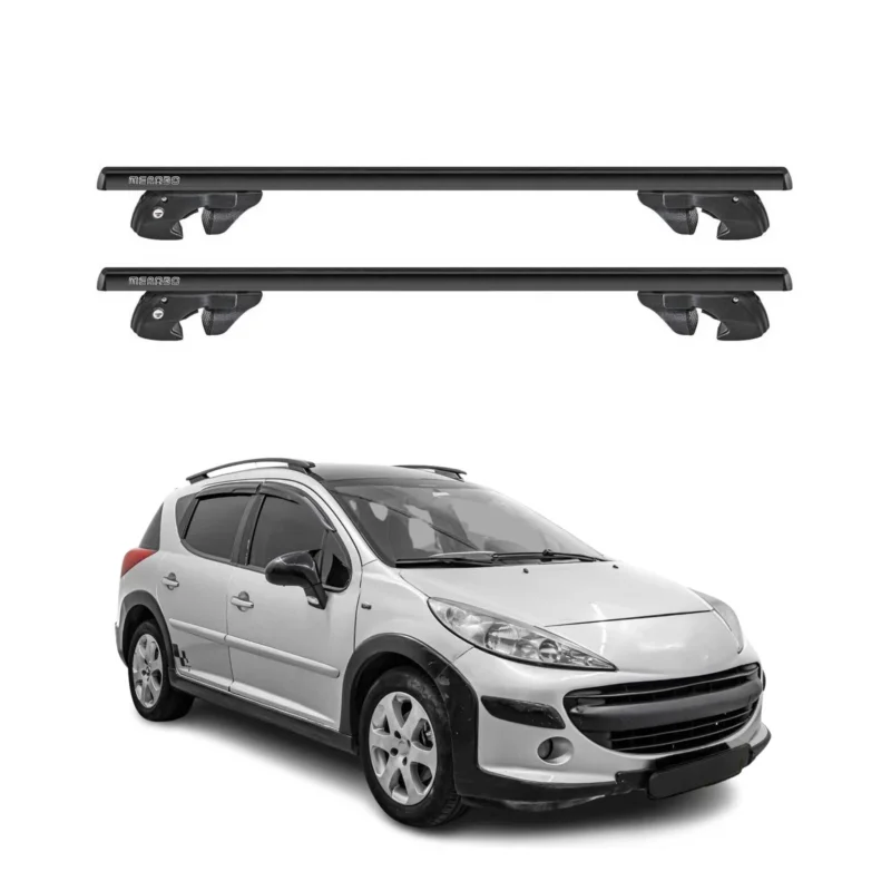 Dachträger Grundtäger für Peugeot 207 Kombi 2006-2012 Pre-FL Alu TÜV Schwarz 2x