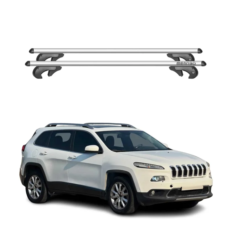 Menabo Dachträger Grundtäger für Jeep Cherokee KL 2014-2023 Aluminium Silber 2x