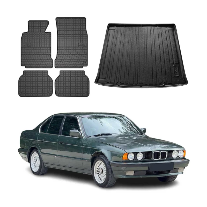 Fußmatten & Kofferraumwanne Set für BMW 5er Touring E39 1995-2003 Gummi 5x