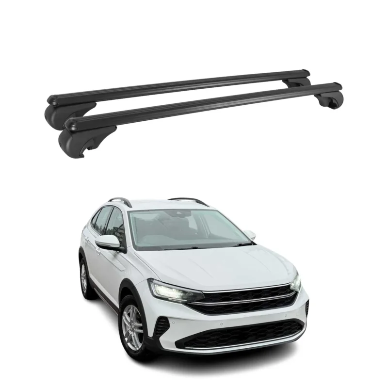 Dachträger für VW Taigo 2021-2026 Gepäckträger Grundträger Aluminium Schwarz 2x