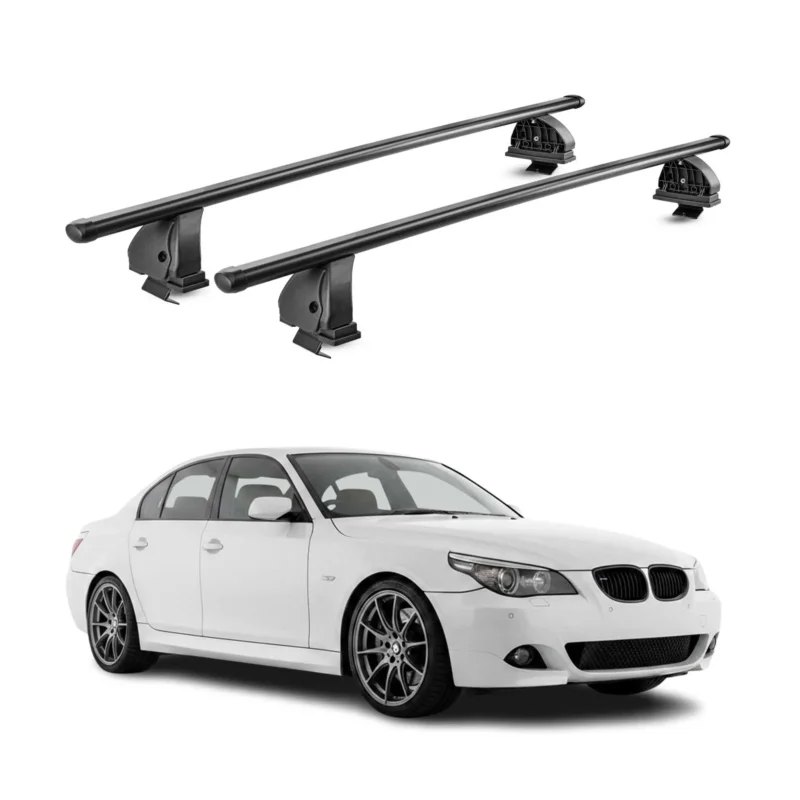 Stahl Dachträger für Bmw 5er E60 2004-2010 TÜV Abschließbar 75 kg 2tlg Schwarz
