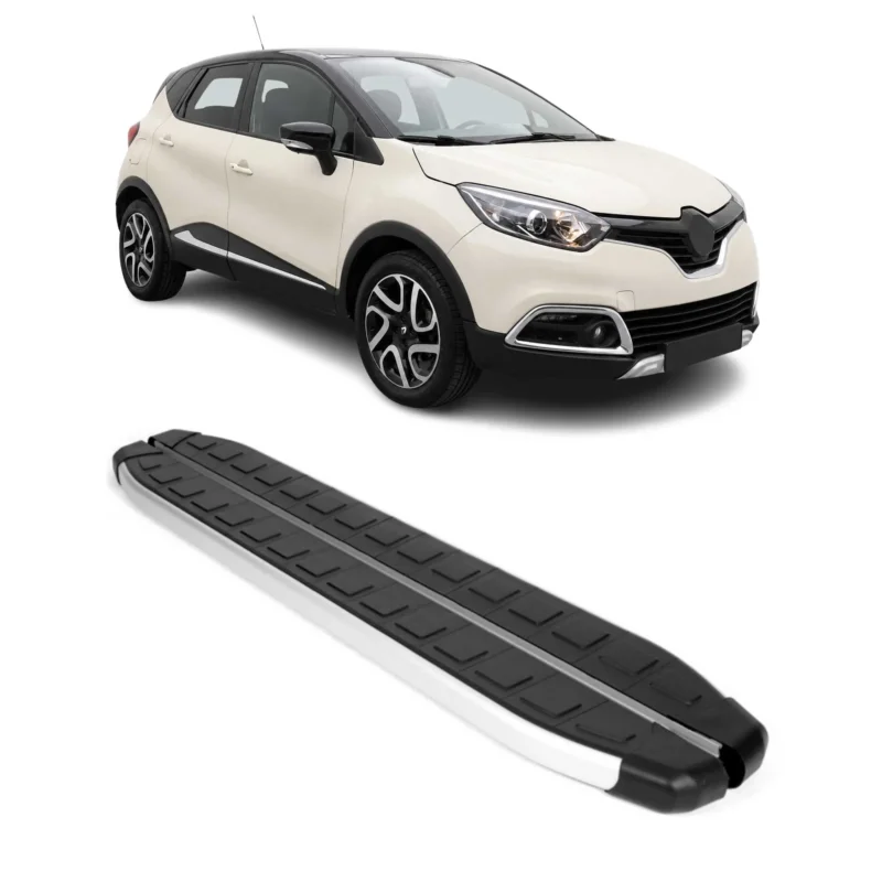 Seitenbretter Trittbretter für Renault Captur I 2013-2019 Aluminium Schwarz
