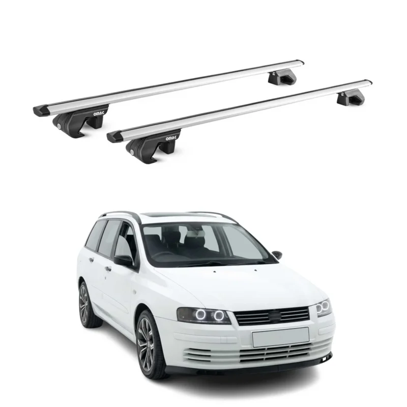 Dachträger Grundtäger für Fiat Stilo Kombi 2001-2007 90kg Alu Silber 2x ABE