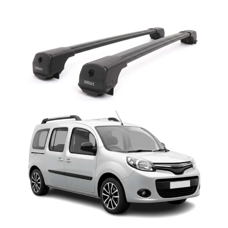 Dachträger für Renault Kangoo III Maxi 2022-2026 Aluminium 75kg Schwarz 2tlg