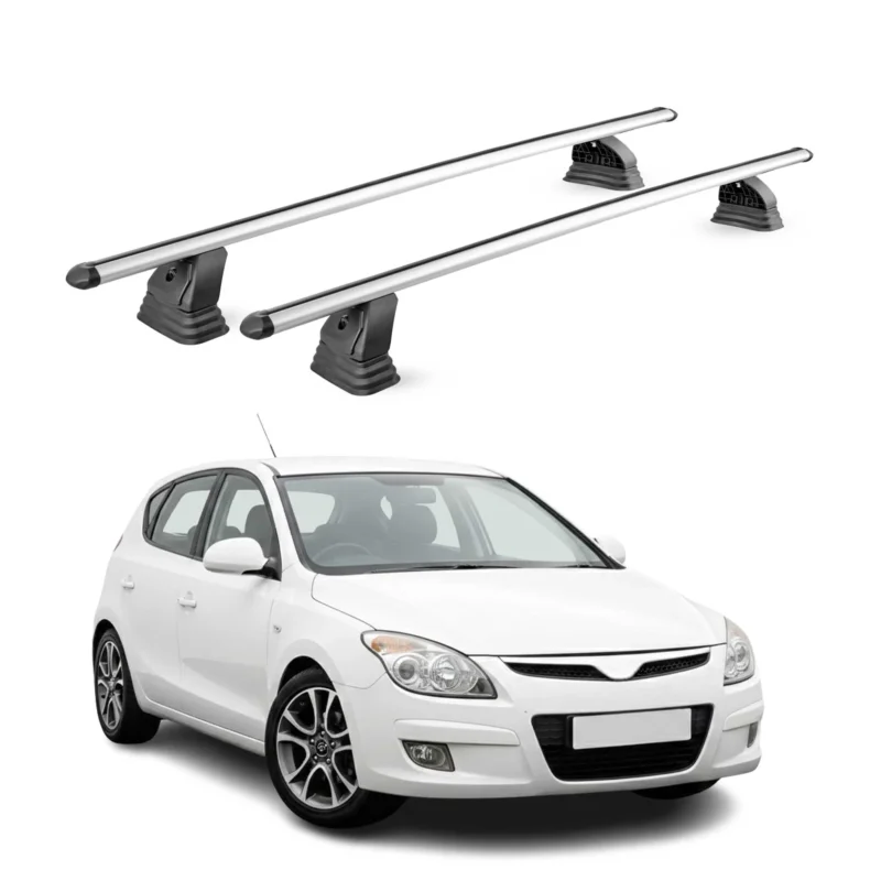 Alu Dachträger für Hyundai i30 I 2007-2012 TÜV T-Nut Abschließbar 2tlg Silber