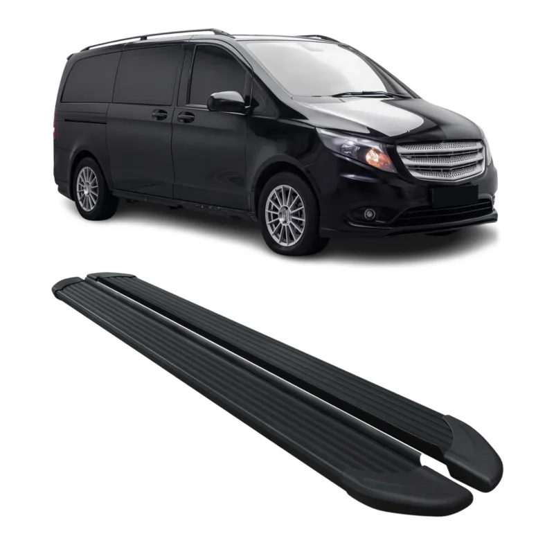 Trittbretter Seitenschweller für Mercedes Vito W447 2014-2026 L1 L2 Alu Schwarz