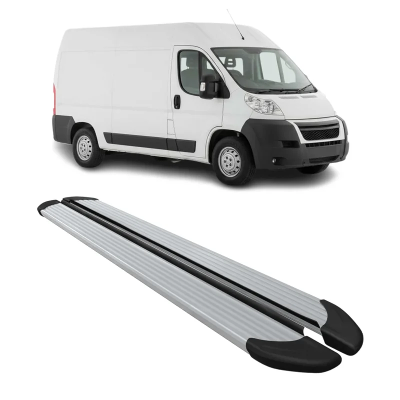 Seitenschweller Trittbretter Schweller für Fiat Ducato 2006-2026 L2 Alu Grau