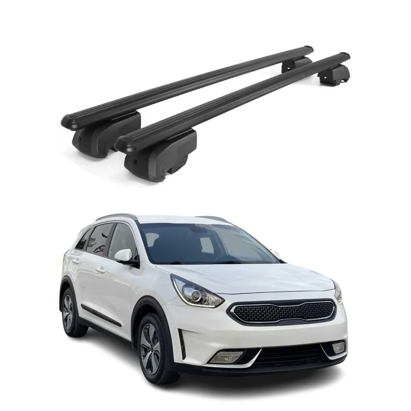 Dachträger Gepäckträger für Kia Niro I 2017-2022 ABE Aluminium Schwarz 2x