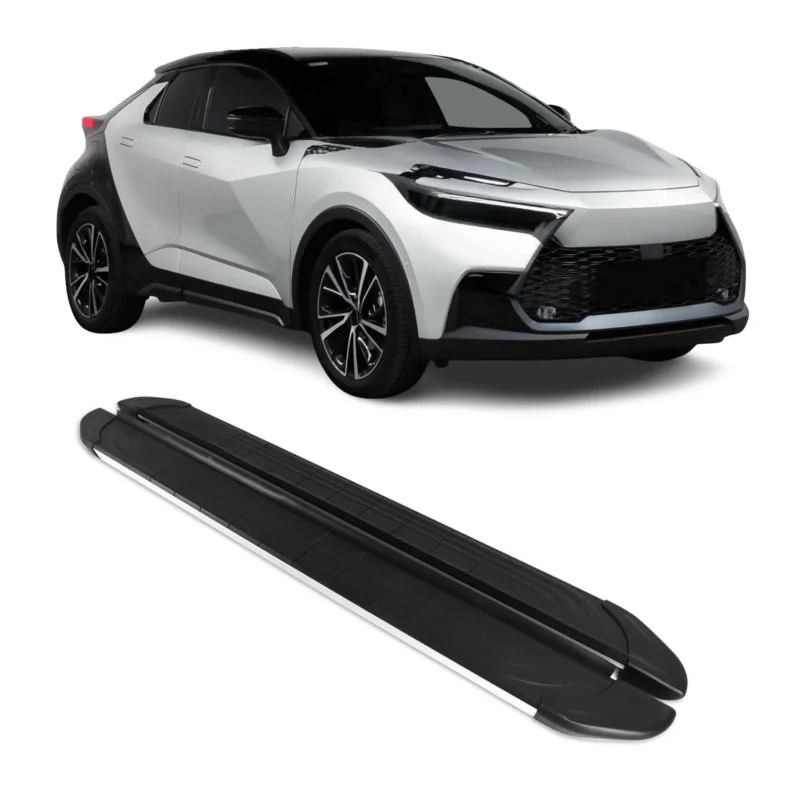 Trittbretter Seitenschweller für Nissan Qashqai J12 2021-2026 Alu Schwarz Silber