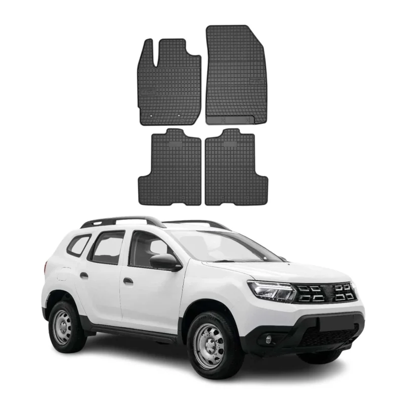 OMAC Gummi Fußmatten für Dacia Duster 2017-2024 Automatten Gummi Schwarz 4tlg