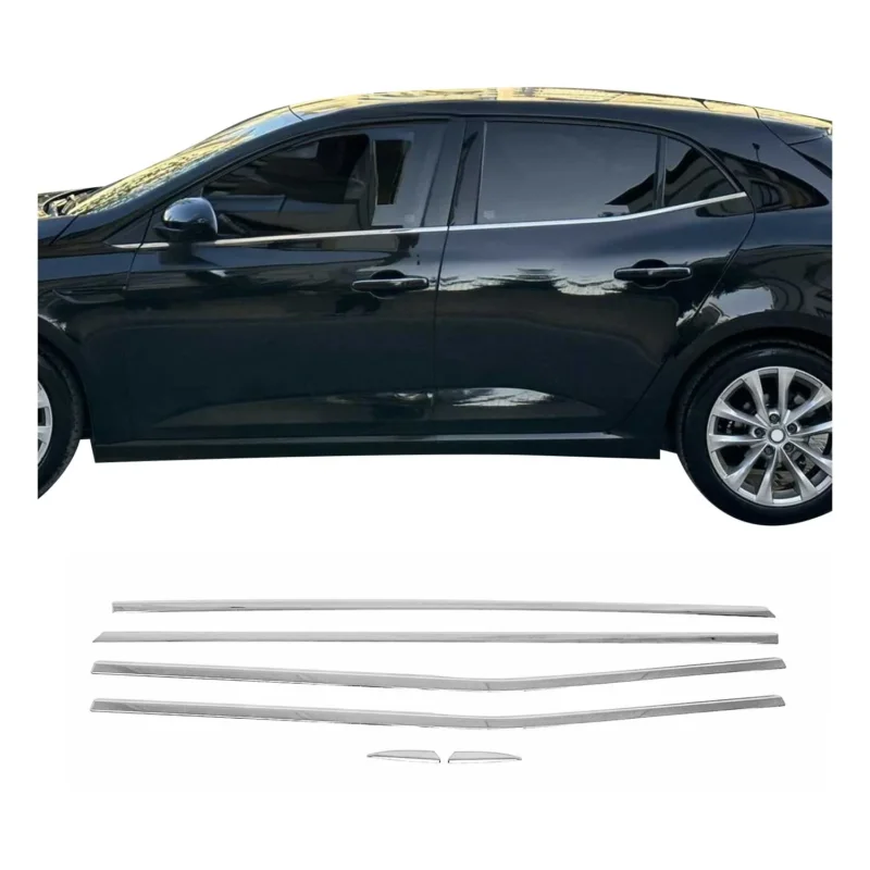 Fensterleisten Zierleisten für Renault Megane IV Schrägheck 2016-2022 Chrom 6tlg