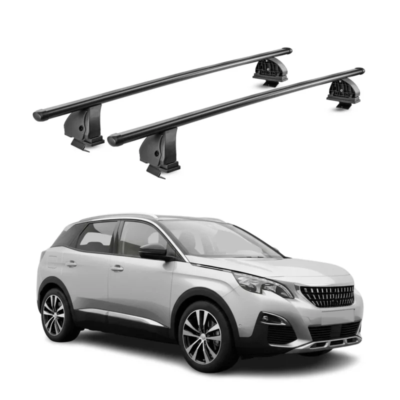 Stahl Dachträger für Peugeot 3008 II 2016-2023 TÜV Abschließbar 2tlg Schwarz