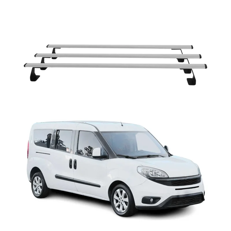 Dachträger Grundtäger für Fiat Doblo 2010-2021 75kg Stahl Silber 3 tlg