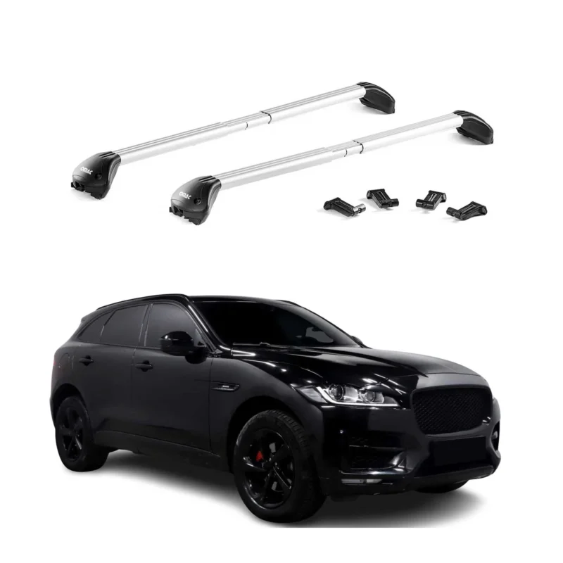 Dachträger Grundtäger für Jaguar F-Pace 2016-2025 100kg Alu Silber 2 tlg ABE