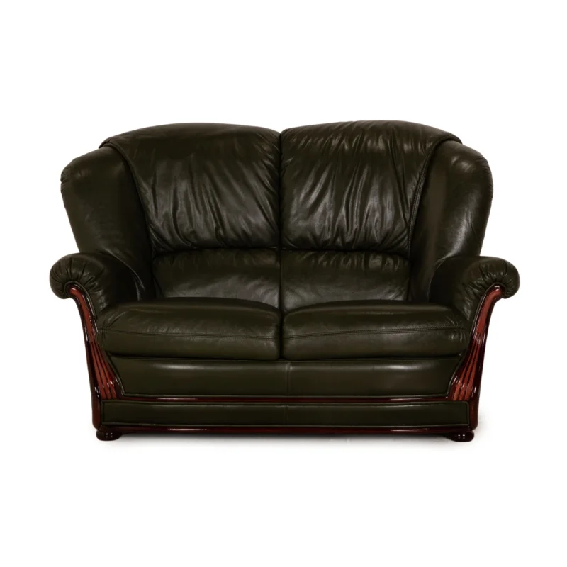 Nieri Alberto Leder Zweisitzer Grün Dunkelgrün Sofa Couch
