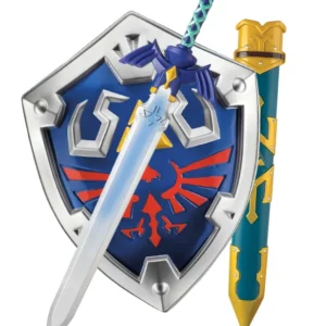 Pack bouclier et épée Link Legend of Zelda pour enfant bleu et argenté