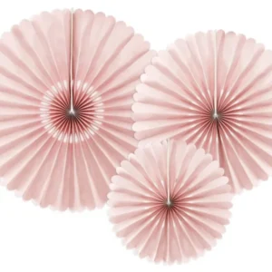 Papieren Waaiers Lichtroze Set 23 - 40cm 3 delig van Partydeco koop je bij Partywinkel