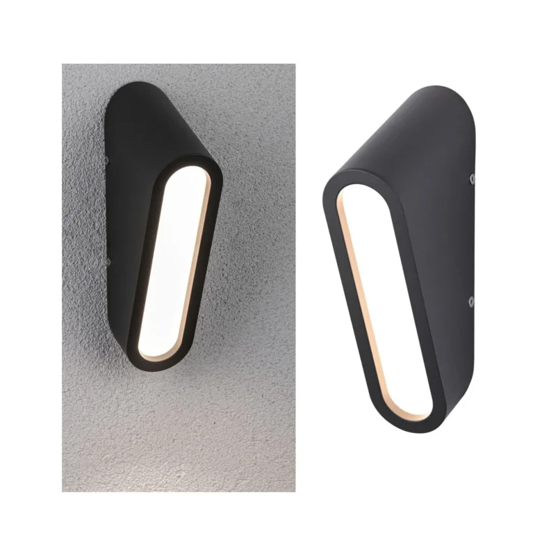 LED Außenwandleuchte Cliff IP44 64x116mm 3000K 9,5W 300lm 230V Anthrazit Aluminium