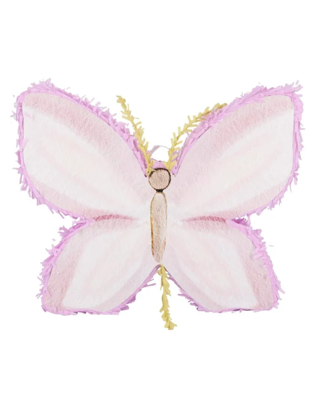 Piñata papillon pour anniversaire lilas et crème