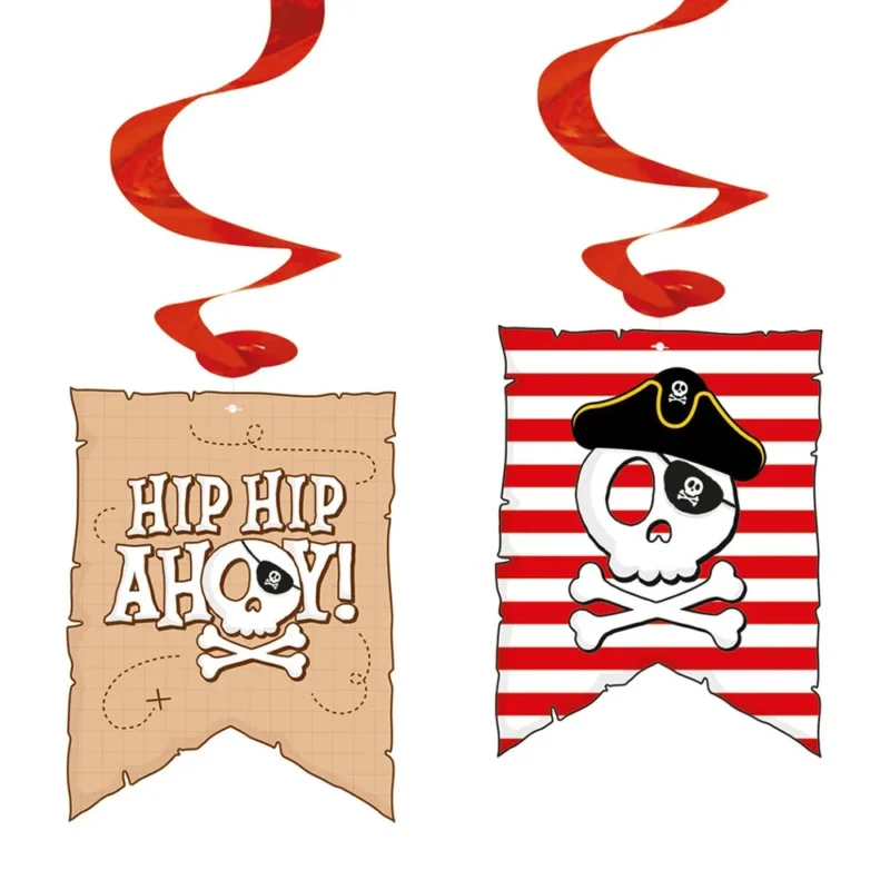 Piraat Hangspiralen Hip Hip Ahoy 4 delig van WeFiesta koop je bij Partywinkel