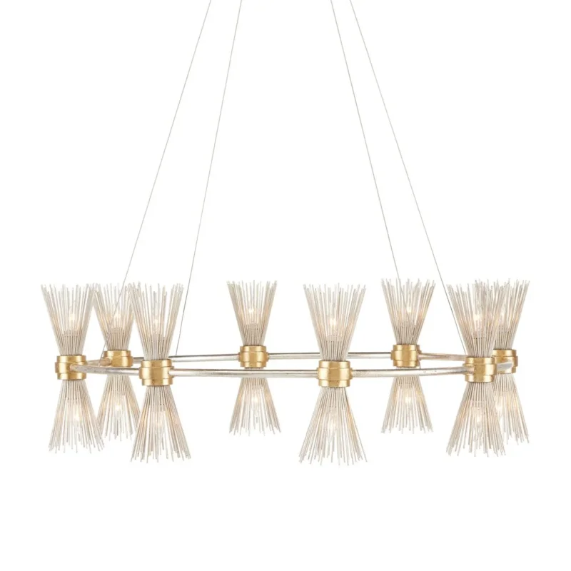 Currey & Company – Novatude Kronleuchter 16-flammig Gold/Silber