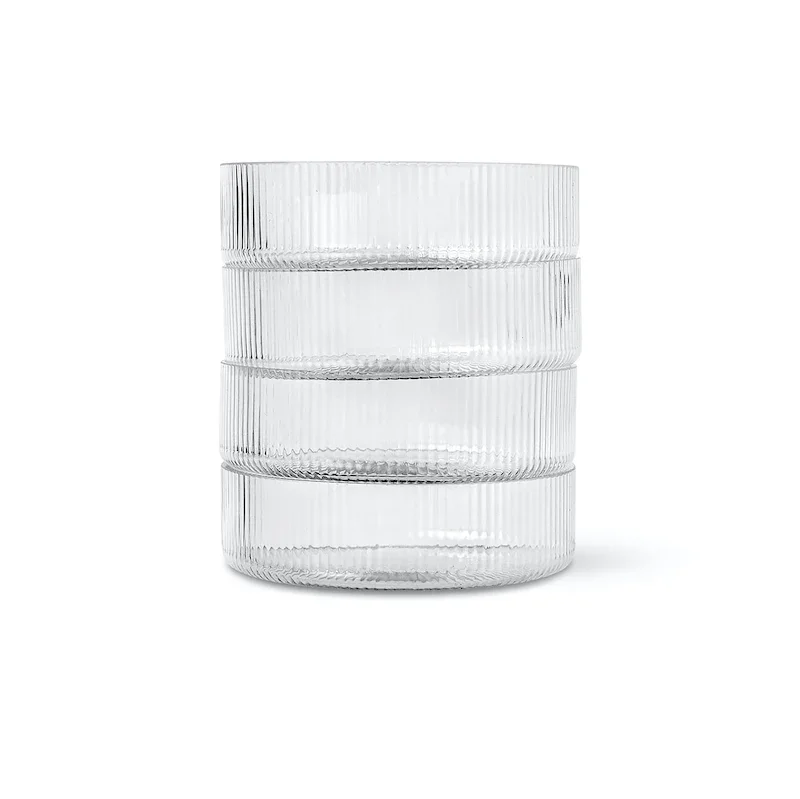 Ripple Servierschalen 4er Set Klar - ferm LIVING