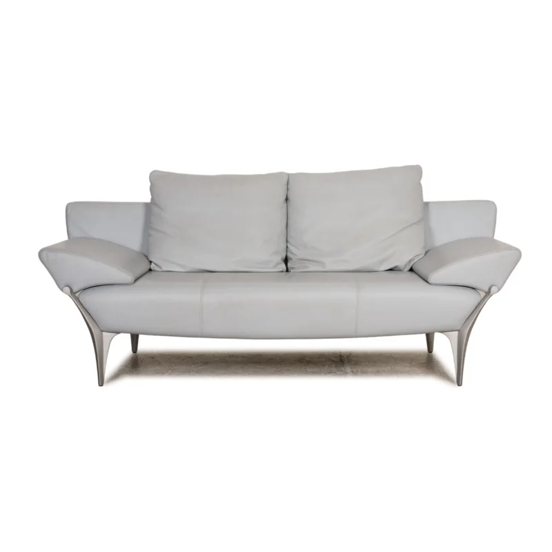 Rolf Benz 1600 Leder Zweisitzer Blau Grau Sofa Couch Funktion