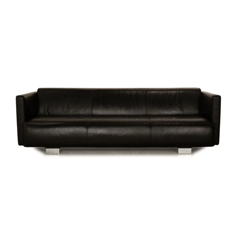 Rolf Benz 6300 Leder Dreisitzer Schwarz Sofa Couch