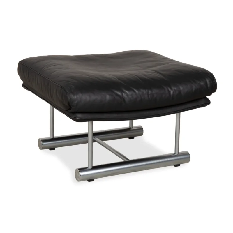 Rolf Benz 6500 Leder Hocker Schwarz