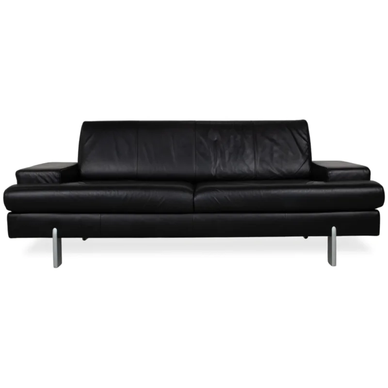 Rolf Benz AK 644 Leder Dreisitzer Schwarz Sofa Couch