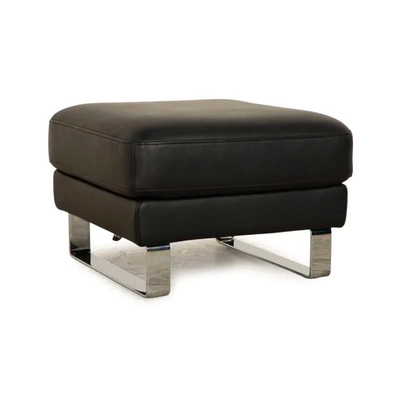 Rolf Benz EGO-G Leder Hocker Dunkelblau