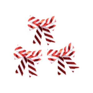 Rood Witte Strik Gestreept 11cm 3st van CHAKS koop je bij Partywinkel