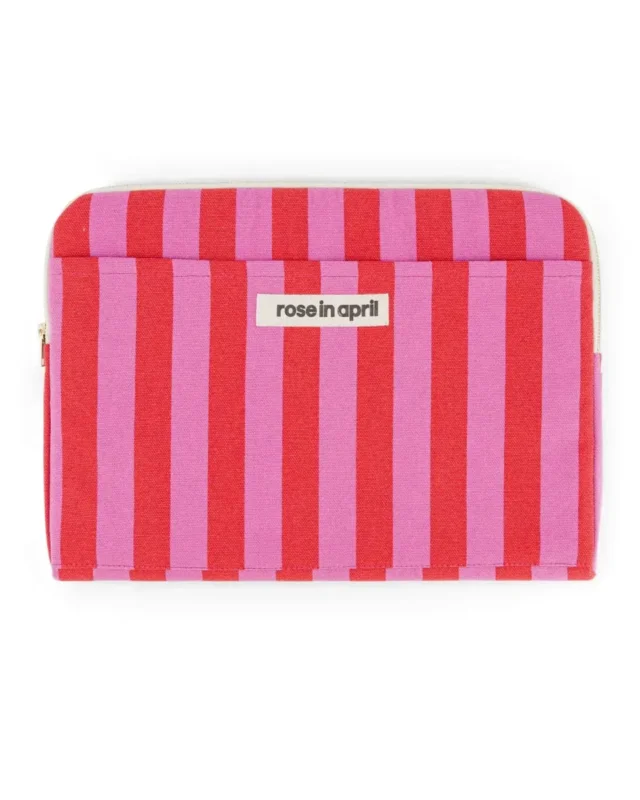 Rose in April - OCTAVE Laptoptasche (13/14 Zoll) • Stripes Orchid Red - Laptoptasche - ROSA ECK Concept Store