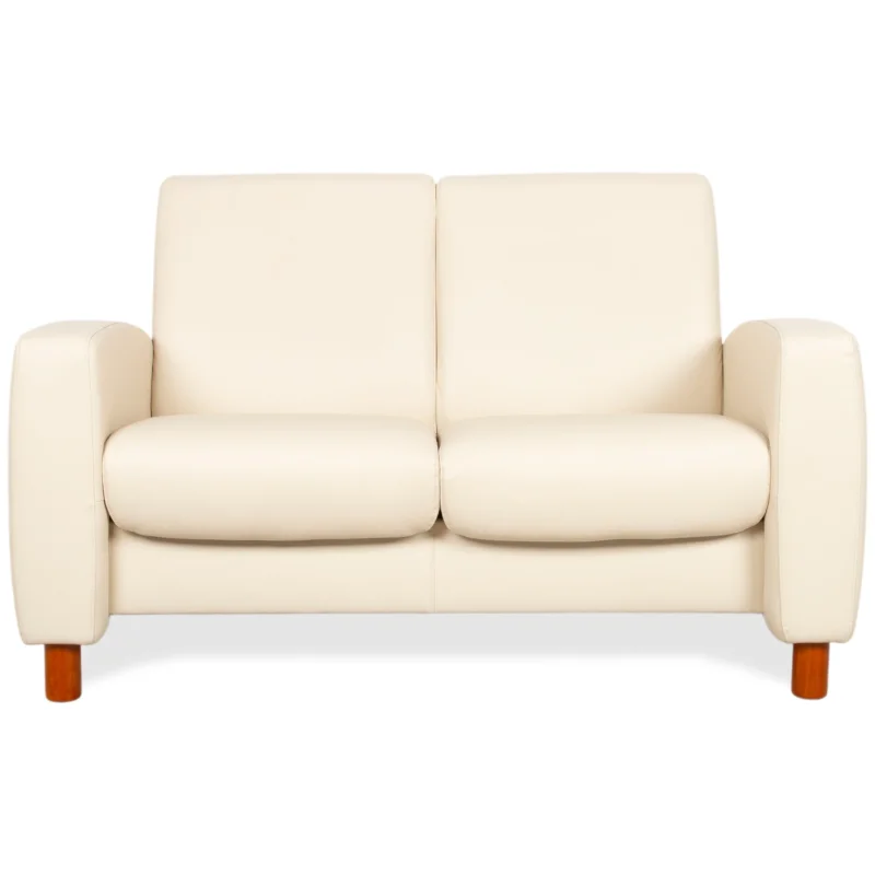 Stressless Arion Leder Zweisitzer Creme Sofa Couch manuelle Relaxfunktion
