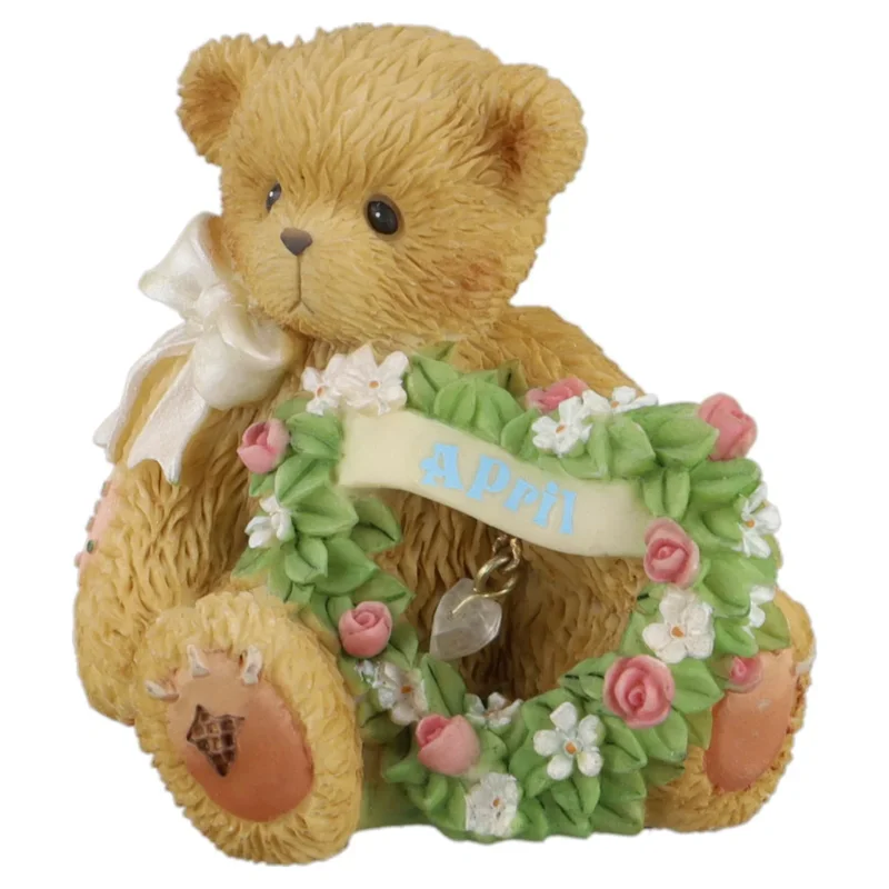 Teddy 111885 "April" Sparkling Hearts April Mini Figurine Enesco Cherished Teddies mit OVP