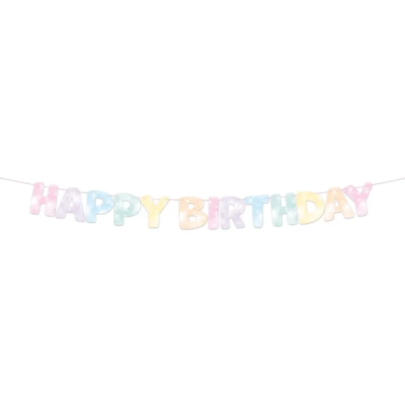 Unicorn-Buchstaben-Girlande „Happy Birthday“, 3 m, von WeFiesta kannst du bei Partywinkel kaufen