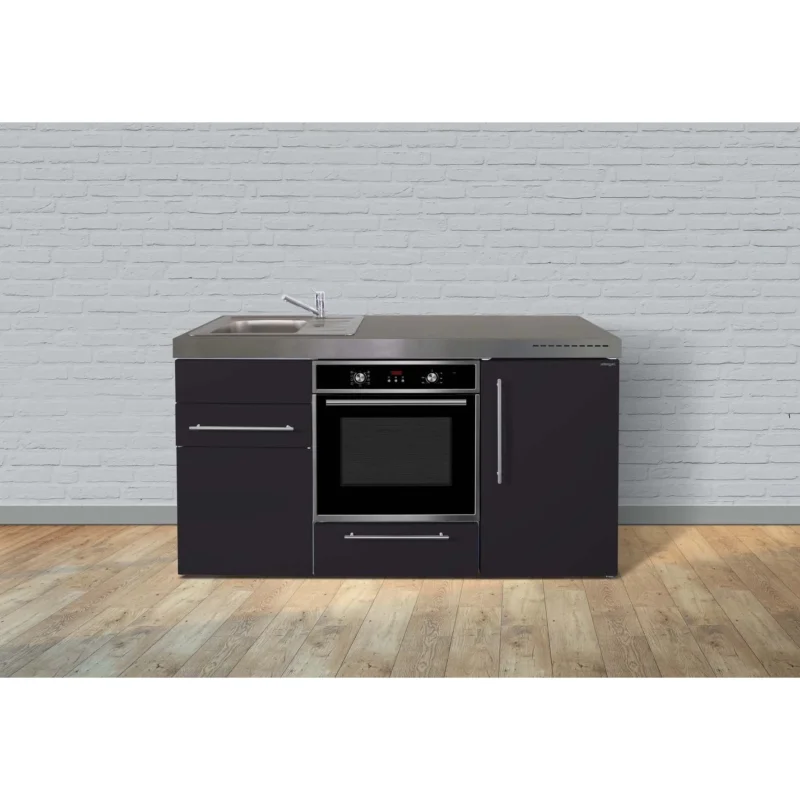 Stengel - Mini-Küche Miniküche Premiumline MPBSM160KSGKFreBliS Schwarz matt