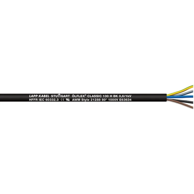 Lapp Kabel&Leitung - Energiekabel >= 1 kV, für ortsveränderlichen Einsatz ÖLFLEX CLASSIC 130 H BK 1123431 0,6/1 kV 12G2,5