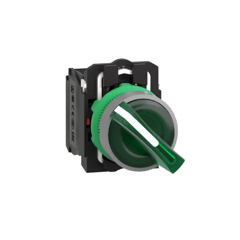 Schneider Electric - Wahlschalter, Komplettgerät Leuchtwahlschalter XB5AK123B5C0 gn,24V,1S+1Ö,in gr