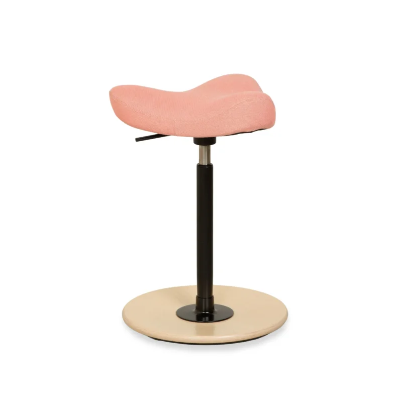 Varier Move Sitz-Steh Hocker Stuhl Rosa Korall Revive 524 Basis Natur Braun Holz Esche Bürostuhl by Per Øie