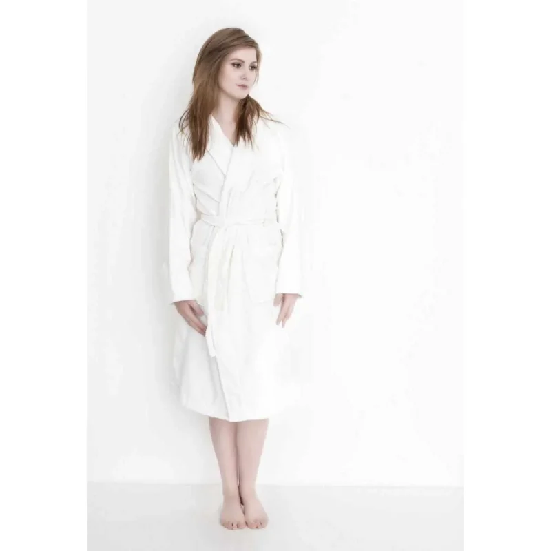 Bademantel Velours Carré Weiß #farbe_weiss
