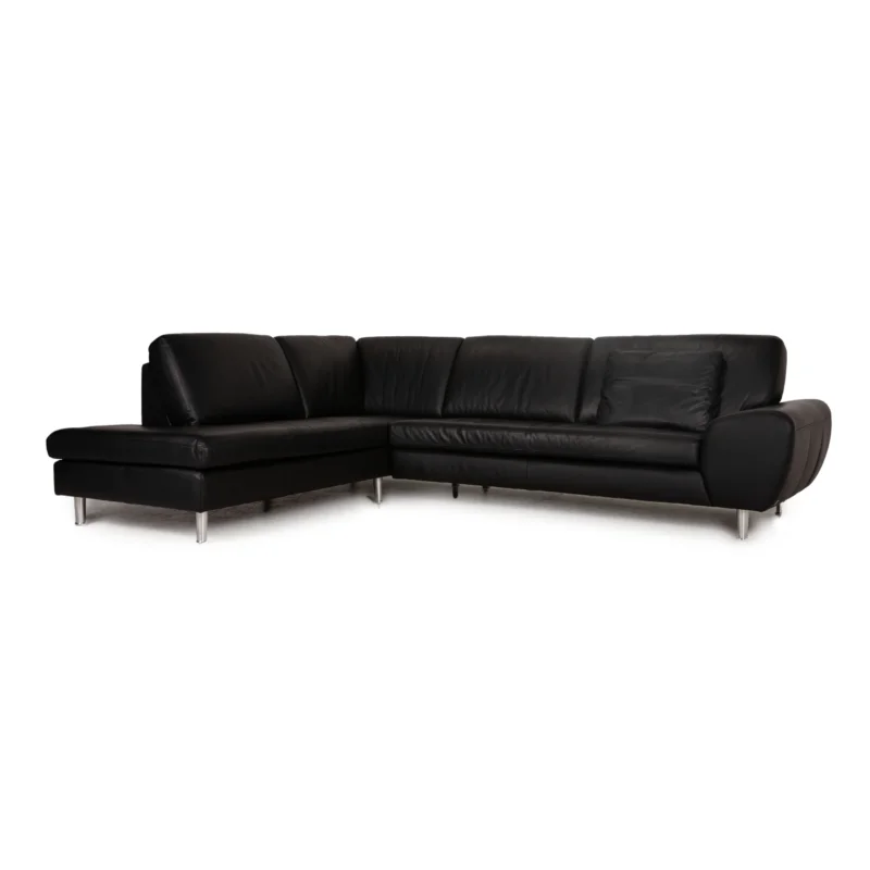 Willi Schillig Leder Ecksofa Schwarz Sofa Couch