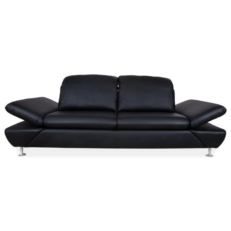 Willi Schillig Taoo Leder Zweisitzer Schwarz Sofa Couch manuelle Funktion